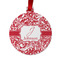 Swirl Metal Ball Ornament - Double Sided w/ Name and Initial