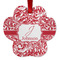 Swirl Metal Paw Ornament - Double Sided w/ Name and Initial