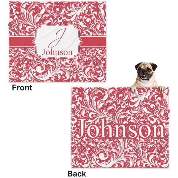 Swirl Microfleece Dog Blanket - Large- Front & Back