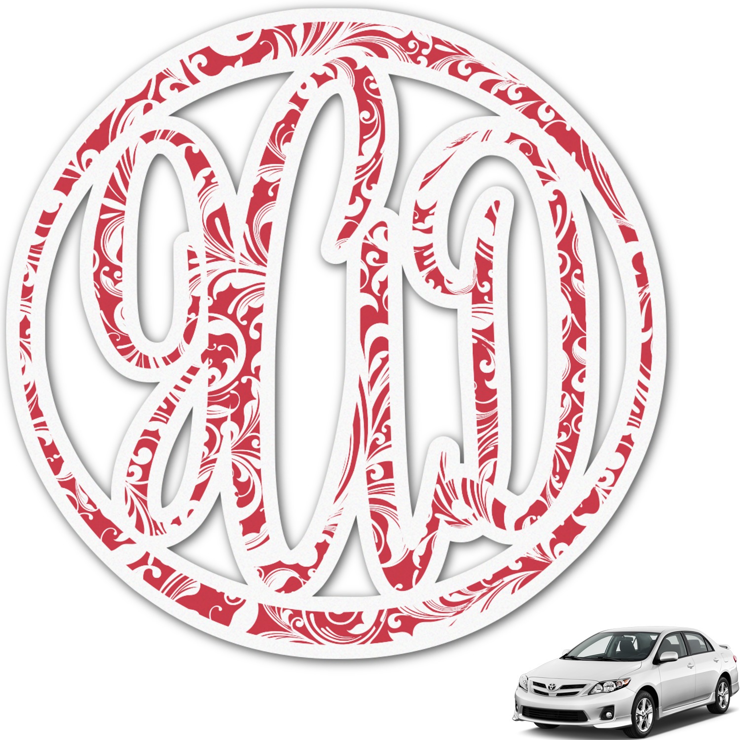 Swirl Monogram Car Decal (Personalized) YouCustomizeIt