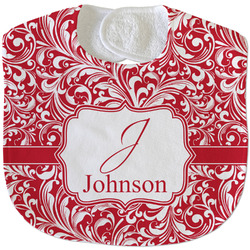 Swirl Velour Baby Bib w/ Name and Initial