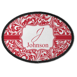 Swirl Iron On Oval Patch w/ Name and Initial