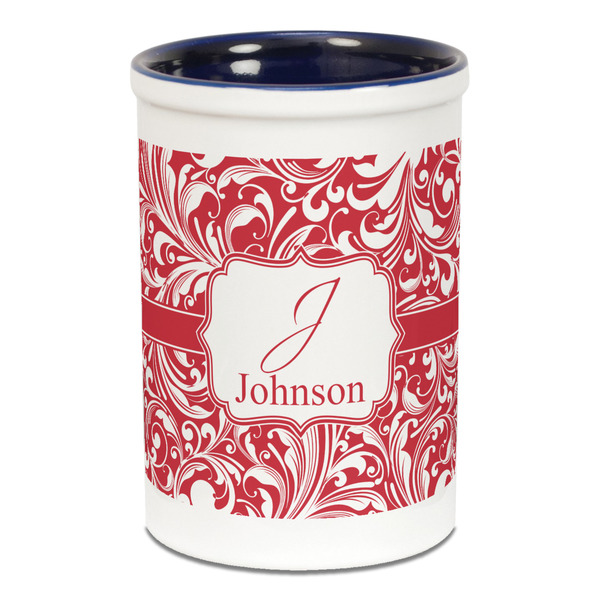 Custom Swirl Ceramic Pencil Holders - Blue