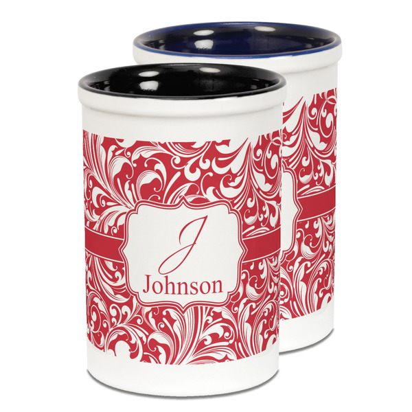 Custom Swirl Ceramic Pencil Holder - Large