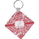 Swirl Diamond Plastic Keychain w/ Name and Initial