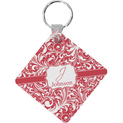 Swirl Diamond Plastic Keychain w/ Name and Initial