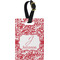 Swirl Plastic Luggage Tag - Rectangular w/ Name and Initial