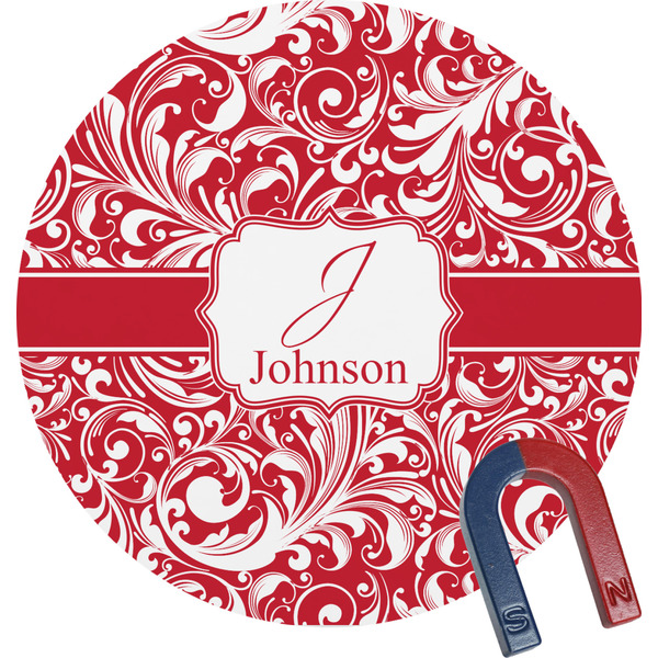 Custom Swirl Round Fridge Magnet (Personalized)