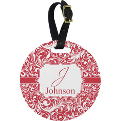 Swirl Plastic Luggage Tag - Round (Personalized)