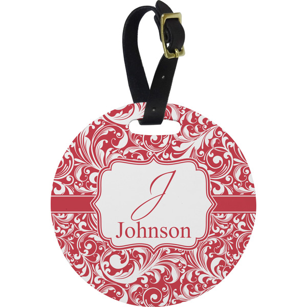 Custom Swirl Plastic Luggage Tag - Round (Personalized)