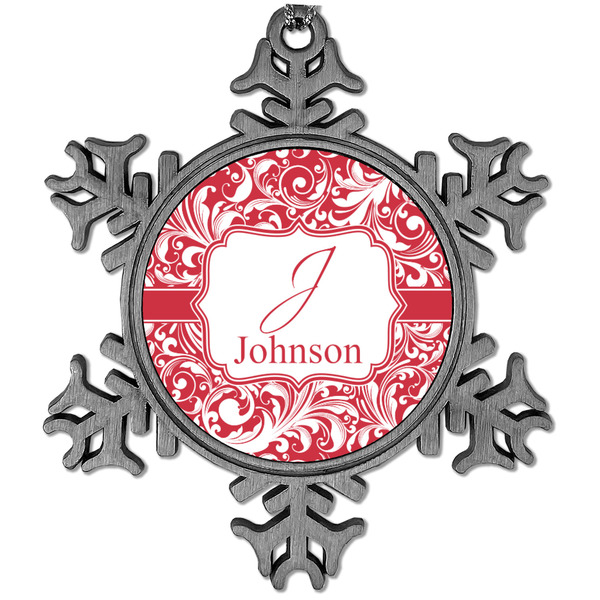 Custom Swirl Vintage Snowflake Ornament (Personalized)