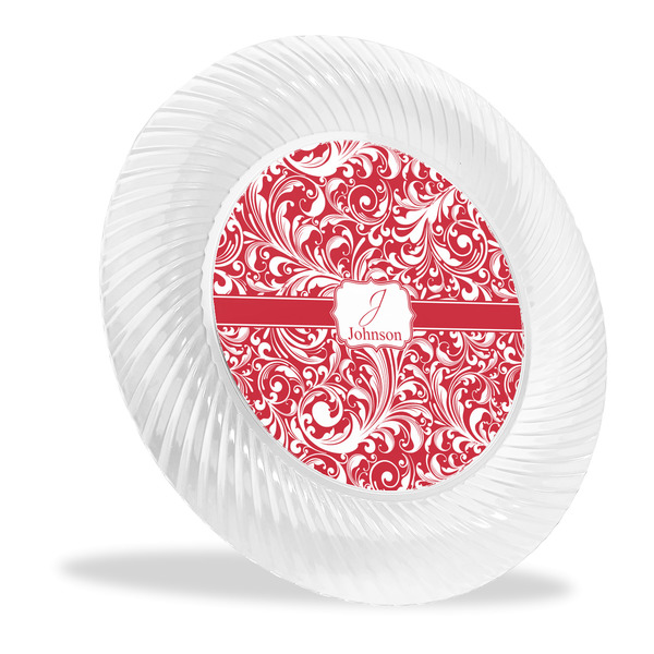 Custom Swirl Plastic Party Dinner Plates - 10" (Personalized)