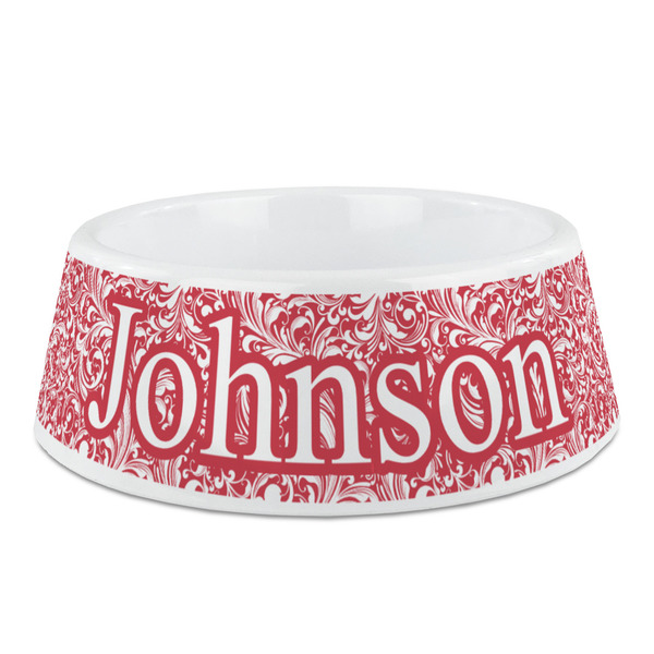 Custom Swirl Plastic Dog Bowl - Medium (Personalized)