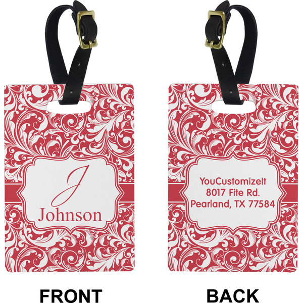 Swirl Rectangle Luggage Tag (Front + Back)