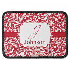 Swirl Iron On Rectangle Patch w/ Name and Initial