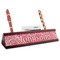Swirl Red Mahogany Nameplates with Business Card Holder - Angle