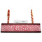 Swirl Red Mahogany Nameplates with Business Card Holder - Straight