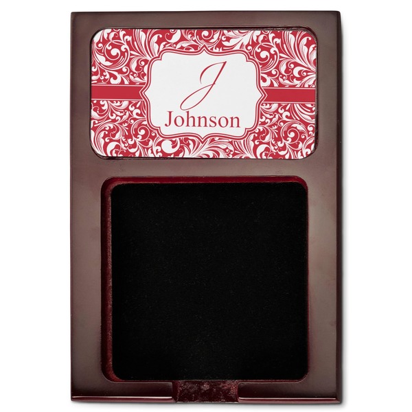 Swirl Red Mahogany Sticky Note Holder - Flat