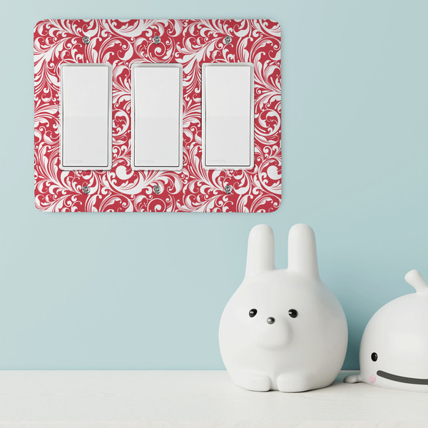 Swirl Rocker Light Switch Covers - Triple - IN CONTEXT