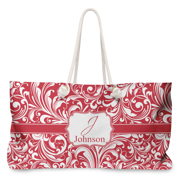 Custom Swirl Large Tote Bag with Rope Handles (Personalized)