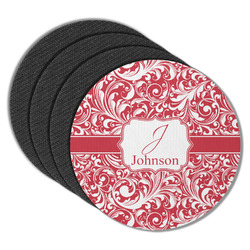 Swirl Round Rubber Backed Coasters - Set of 4 (Personalized)