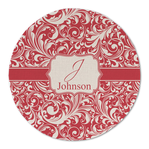 Swirl Round Linen Placemats - FRONT (Double Sided)