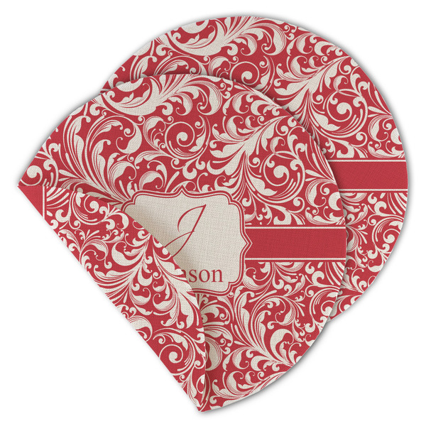 Custom Swirl Round Linen Placemat - Double Sided (Personalized)