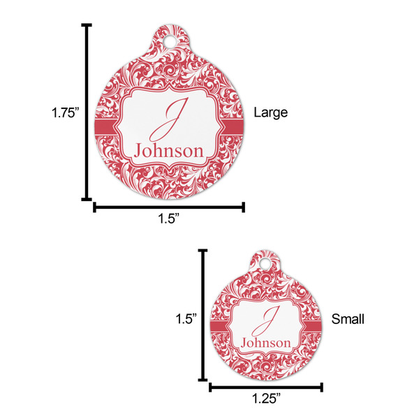 Swirl Round Pet ID Tag - Large - Comparison Scale