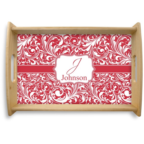 Custom Swirl Natural Wooden Tray - Small (Personalized)