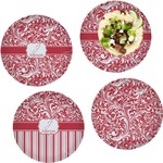 Swirl Set of 4 Glass Lunch / Dinner Plate 10" (Personalized)