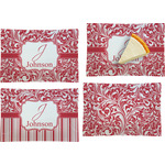 Swirl Set of 4 Glass Rectangular Appetizer / Dessert Plate (Personalized)