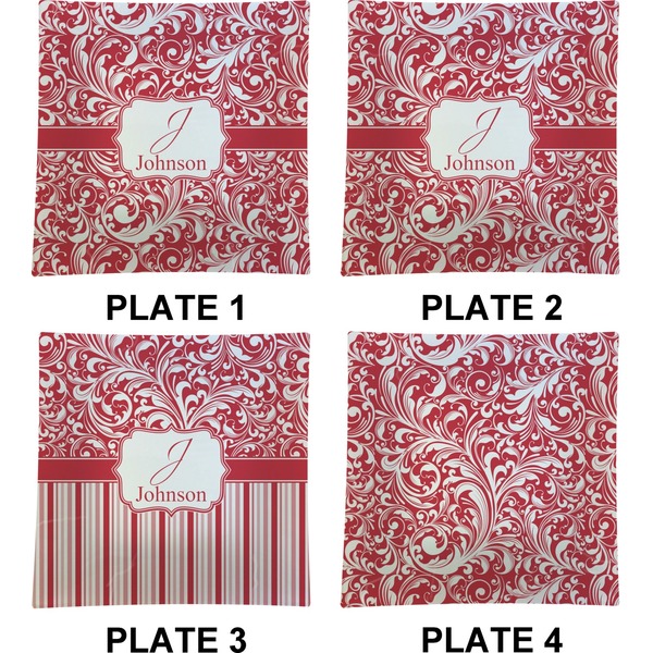 Swirl Set of Square Dinner Plates (Approval)