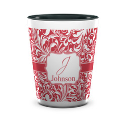 Swirl Ceramic Shot Glass - 1.5 oz - Two Tone - Set of 4 (Personalized)