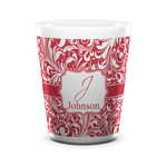 Swirl Ceramic Shot Glass - 1.5 oz - White - Set of 4 (Personalized)