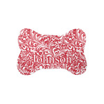 Swirl Bone Shaped Dog Food Mat (Small) (Personalized)