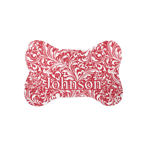 Custom Swirl Bone Shaped Dog Food Mat (Small) (Personalized)