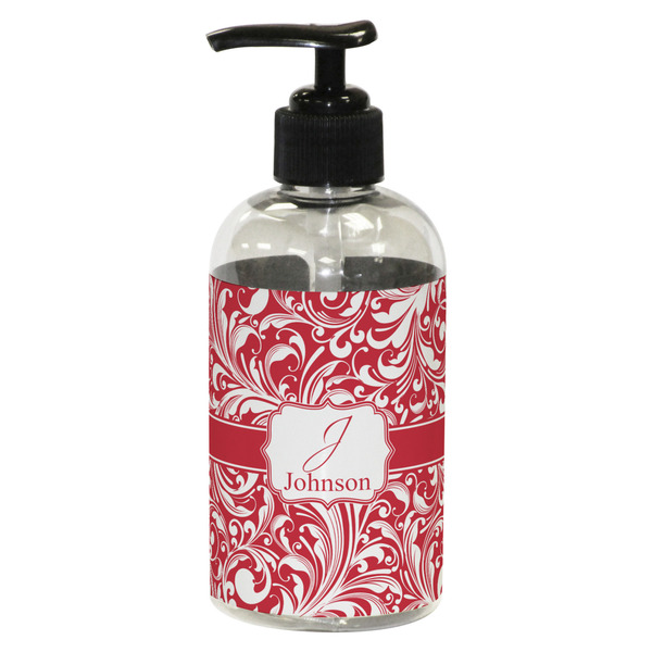 Custom Swirl Plastic Soap / Lotion Dispenser (8 oz - Small - Black) (Personalized)