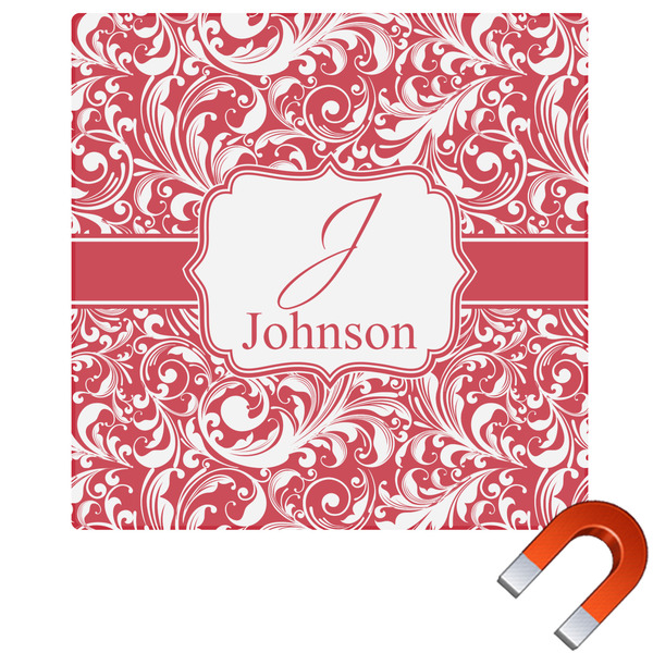 Custom Swirl Square Car Magnet - 6" (Personalized)