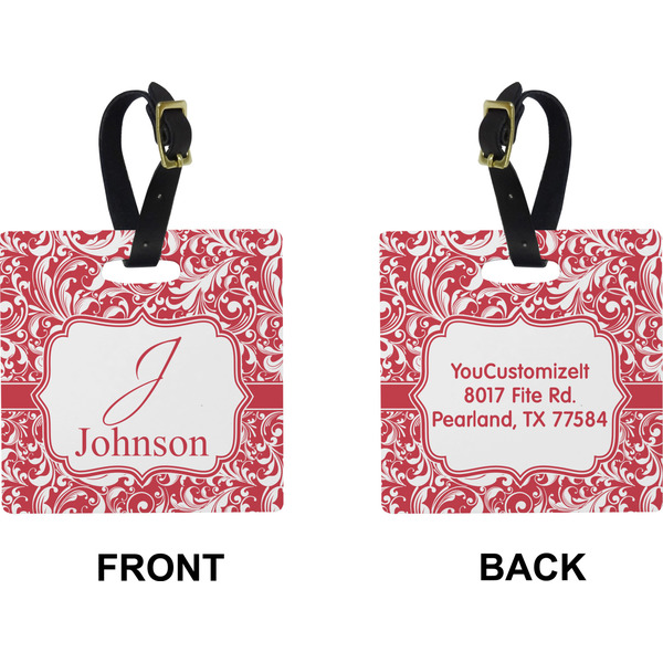 Swirl Square Luggage Tag (Front + Back)