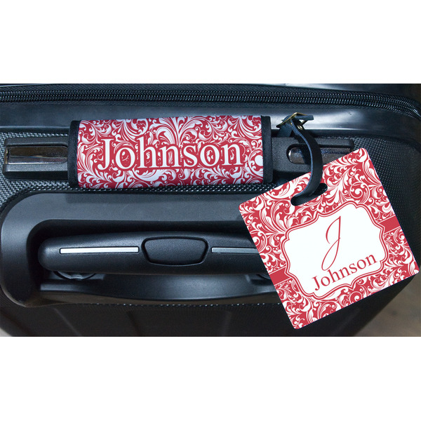 Swirl Square Luggage Tag & Handle Wrap - In Context