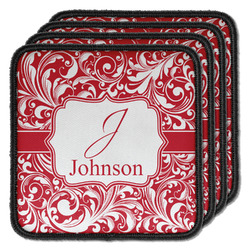 Swirl Iron On Square Patches - Set of 4 w/ Name and Initial