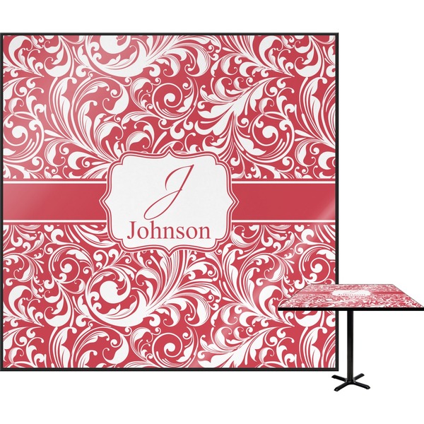 Custom Swirl Square Table Top - 24" (Personalized)