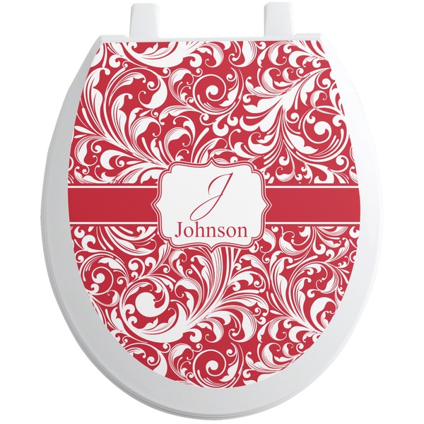Custom Swirl Toilet Seat Decal - Round (Personalized)