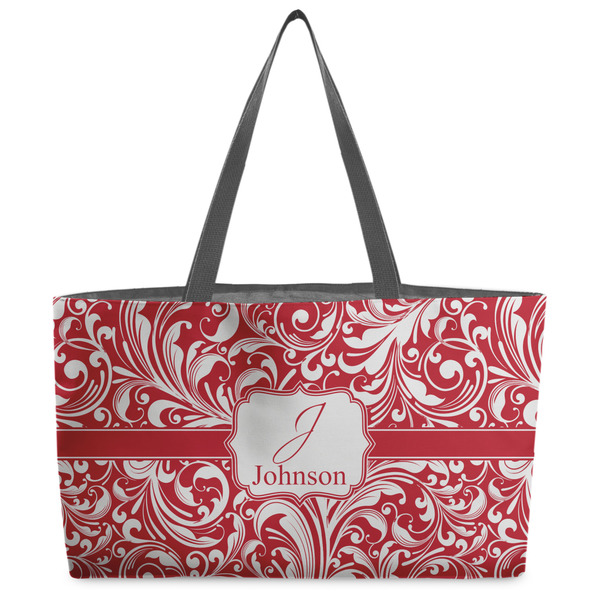 Custom Swirl Beach Totes Bag - w/ Black Handles (Personalized)