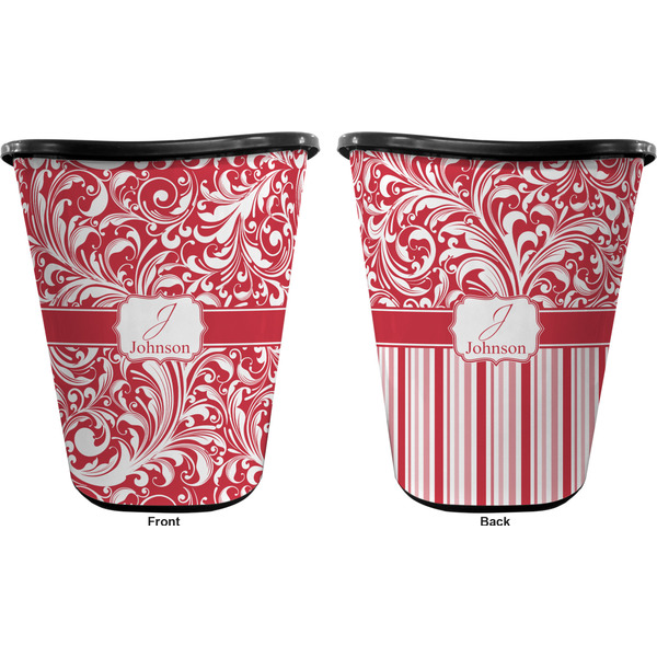 Swirl Trash Can Black - Front and Back - Apvl