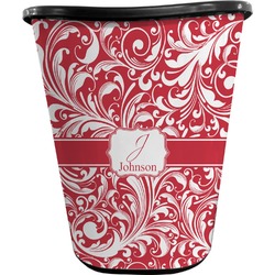 Swirl Waste Basket - Single Sided (Black) (Personalized)