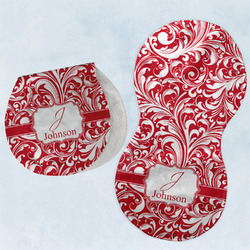 Swirl Burp Pads - Velour - Set of 2 w/ Name and Initial