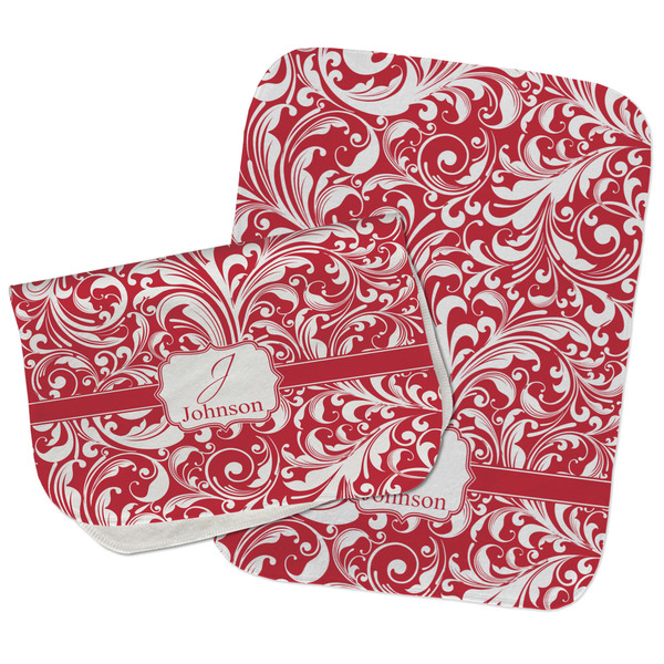 Swirl Two Rectangle Burp Cloths - Open & Folded