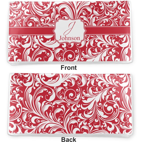 Swirl Vinyl Check Book Cover - Front and Back
