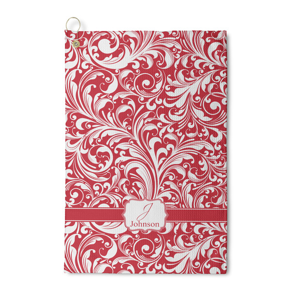 Custom Swirl Waffle Weave Golf Towel (Personalized)